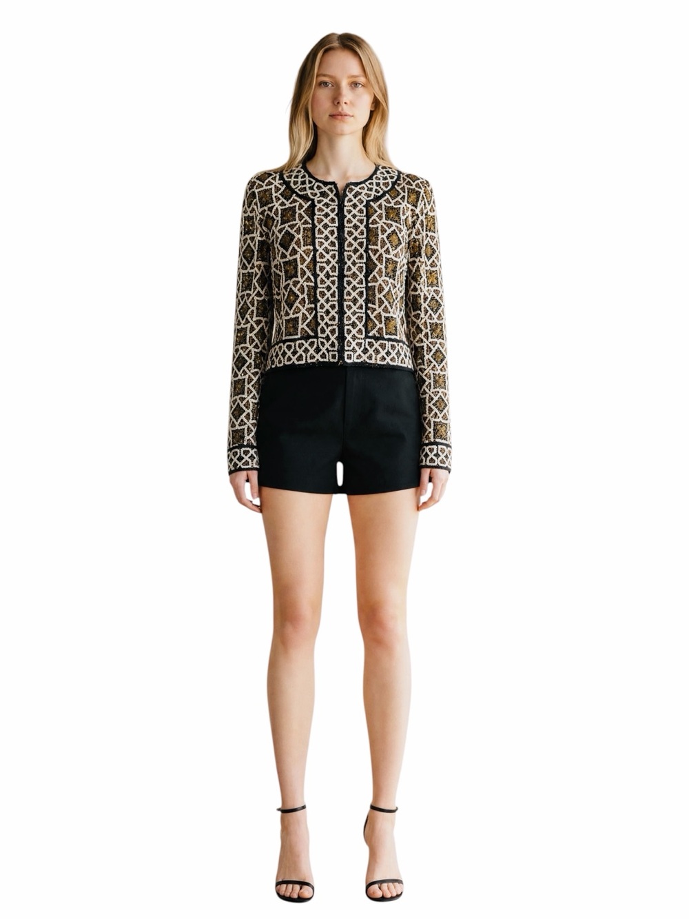 NATELINE VINTAGE BEADED SILK JACKET.SIZE MEDIUM.